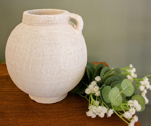 Large white rustic - white, jug