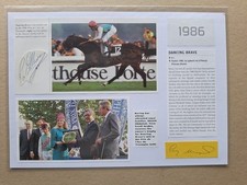 PAT EDDERY/GUY HARWOOD DANCING BRAVE 1986 ARC DE TRIOMPHE HAND-SIGNED PHOTOCARD