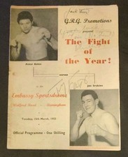 1955 Peter Bates vs Joe Erskine SIGNED AUTOGRAPHED By Tommy Farr + Jack Hood +