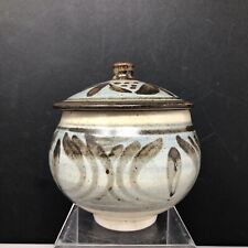 Bernard Leach stoneware Decorated & Iconic Jam Pot Monogram BL & Seal Mark #2099
