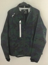 RLX Golf Men’s French Navy & Green Pattern Waterproof Golf Jacket Size Medium 