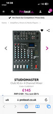 Studiomaster Club XS 6+ 4 Channel Mixing Desk USB SD Bluetooth Mixer Effects