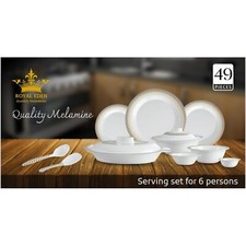 Melamine 49 Pcs Dinner Set Heat Resistant & Dishwasher Safe Madras