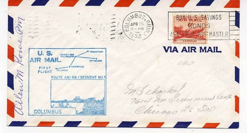 1953 first flight cover - first,
