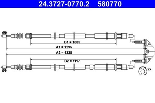 Parking brake cable ate fits - brake,