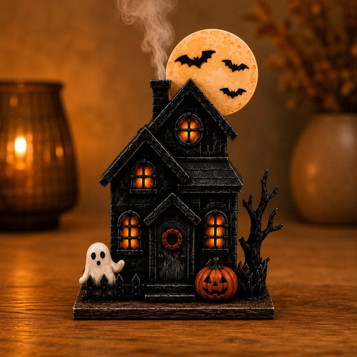 Haunted house incense burner - haunted,