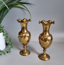 Vintage Brass Fluted Bud Vases