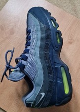 Genuine Nike Air Max 95 Men's Grey, Blue & Neon Trainers Size UK 8
