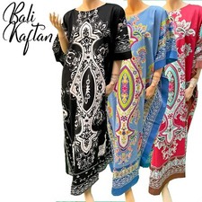 BALI 100% Cotton Beautiful Kaftan Dress Batik One Size Plus Beach Plus Size
