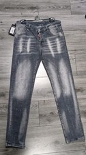 Dsquared2 Inspired Ash Grey Distressed Jeans Mens