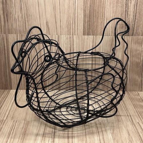 Wire hen black basket - hen,