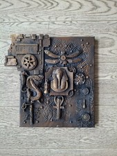  Egyptian Style Wall Art  Mixed Media Canvas .10 x 12in 