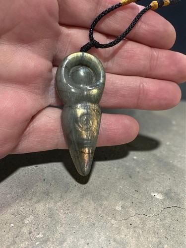 Carved labradorite goddess - labradorite,
