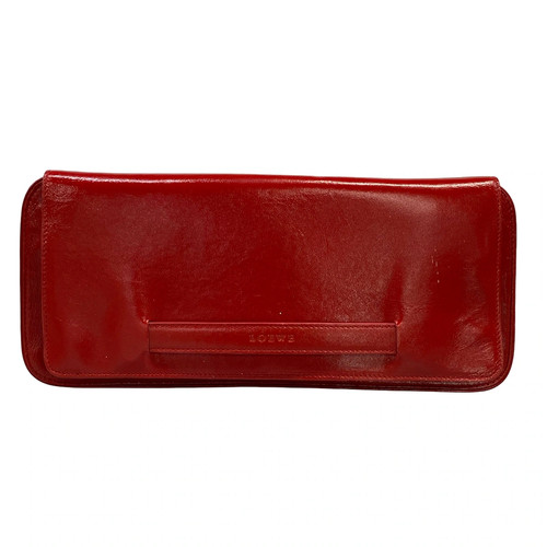 Loewe red leather clutch bag - red,