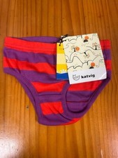 Katvig purple and red striped girls underpants size 2years