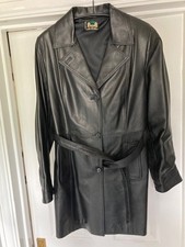 Real Soft Leather Coat, Black