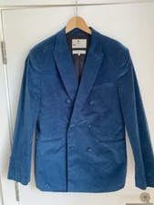 Spitalfields Clothing Company Size 42” Chest Velvet Blazer Jacket Teal Blue