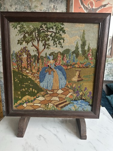 Vintage tapestry fire screen - tapestry,