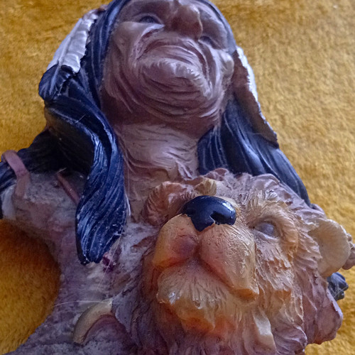 Native american man with - with, bear