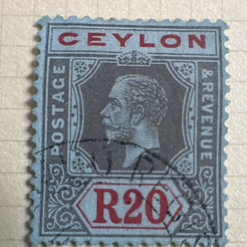 Ceylon sg319 1912 20r black - ceylon,