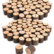 200 Pcs Rustic Wedding Name Place Card Holders Table Number Wood Mini Logs Decor