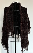 Ladies Plain Poncho With Tassel One Size Super Soft Warm Shawl Wrap Cape used 