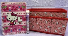 HELLO KITTY Storage Box Desk Tidy Stationary Notebook Multi Pen Bundle SANRIO