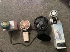 4x Hand Held Fans Clip On Good Order
