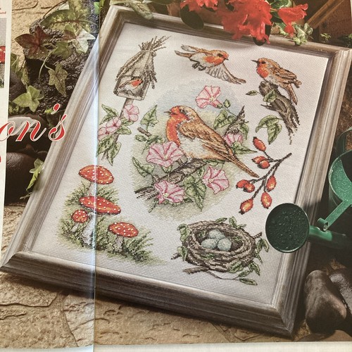 Robin sampler birdhouse - , nest
