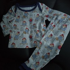 Boys 3-6 Months cute Paddington bear London 2 Piece pyjamas Jersey set Next day