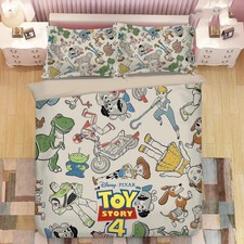 Disney Pixar Toy Story Bed Sheets Duvet Cover Bedding Set King Size Pillowcases
