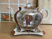 Rare Burgess & Leigh Antique Chinoiserie Teapot & Stand - Reg No 225655
