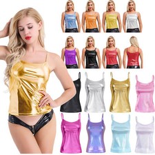 Women Shiny Metallic Spaghetti