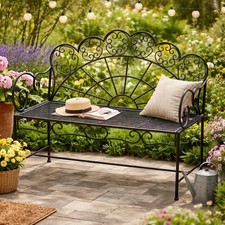 Metal Garden Bench 2 Seater