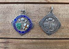 VINTAGE SILVER FOOTBALL MEDALS SEVENOAKS CHARITY CUP WINNER & RUNNERS UP