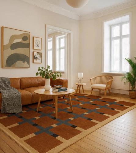 Hand tufted wool - area, rug