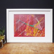 Gerhard Richter Art Print Abstract Framed Small Sothebys Auction Card Colourful