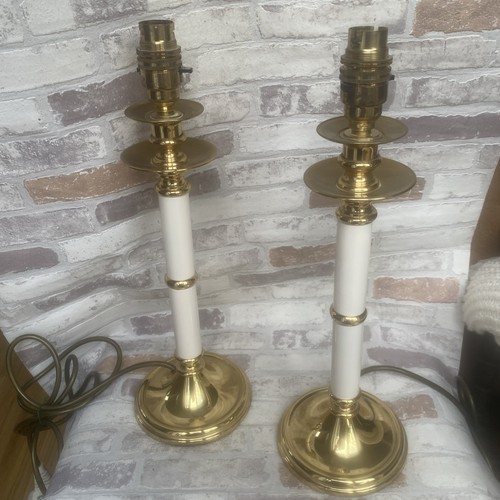 Pair brass and cream - brass,