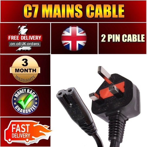 Long black 2pin power cable - long,
