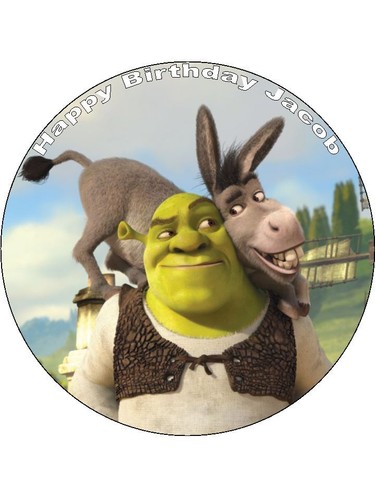 Round shrek donkey edible - 7.5,