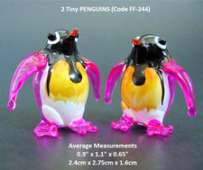 2 Miniature GLASS PENGUINS