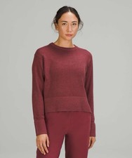 Lululemon Sweater Women’s S/M Red Cashmere Cashlu Knit Boxy Crewneck Mulled Wine
