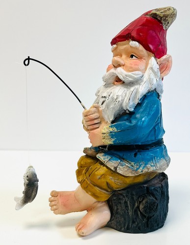 Fishing gnome garden ornament - gnome,