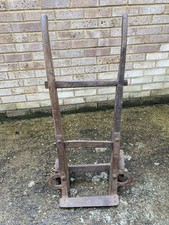 Antique Wooden Sack Trolley Barrow Metal Wheels