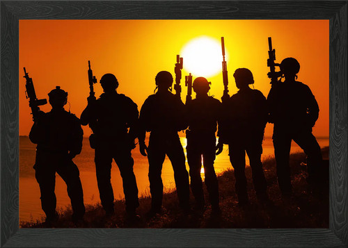 Soldiers squad framed wall art - soldiers,