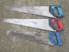 Lot x3 Recycled Wood Sheet Hand Saws Sandvik Spear and Jackson Hardened Teeth