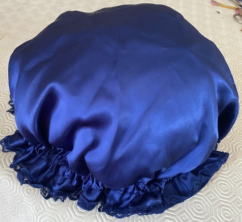 Ladies navy satin mop - satin,