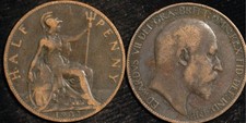 Halfpenny 1902 to 1910 Edward