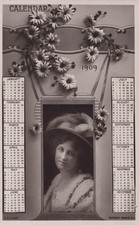 Antique 1909 Calendar Postcard