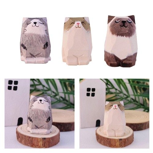 Wooden cat figurine - cat, art